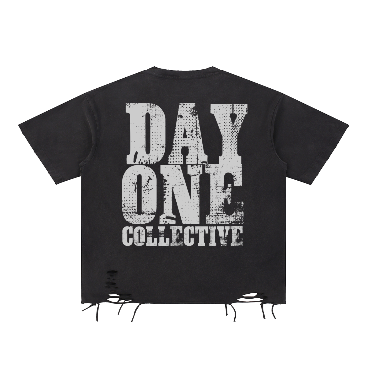 Day One Collective Signature Distressed T-Shirt