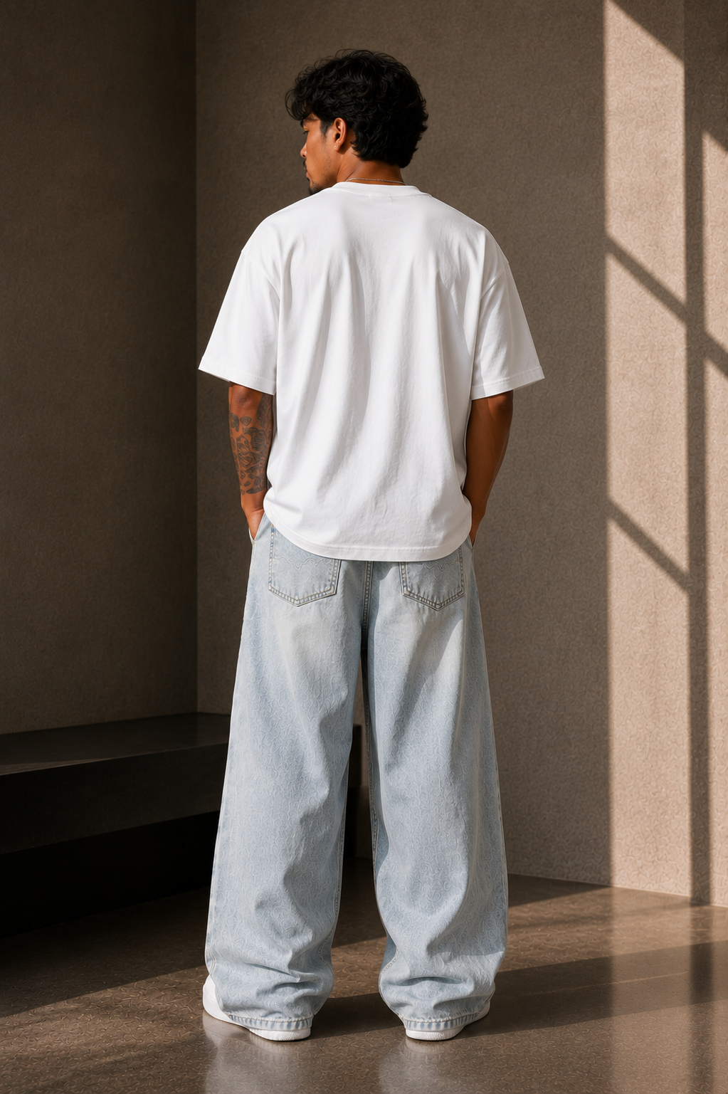 Men's Vintage Wash Sunfade Barrel Leg Jeans