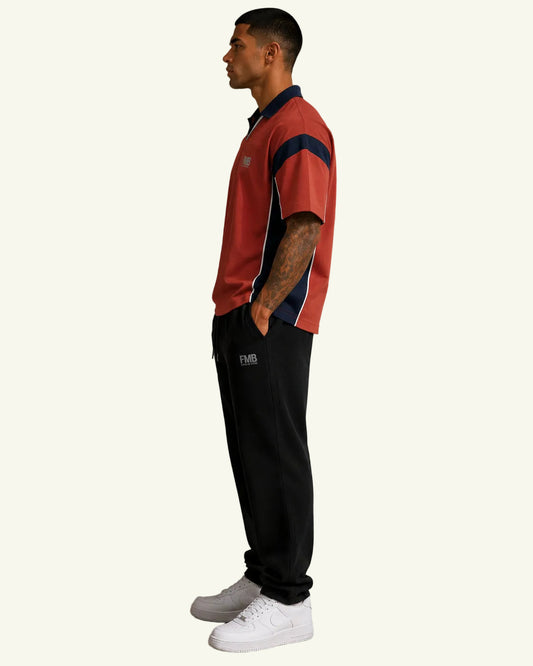 Unisex Boxy Color Block Polo Shirt
