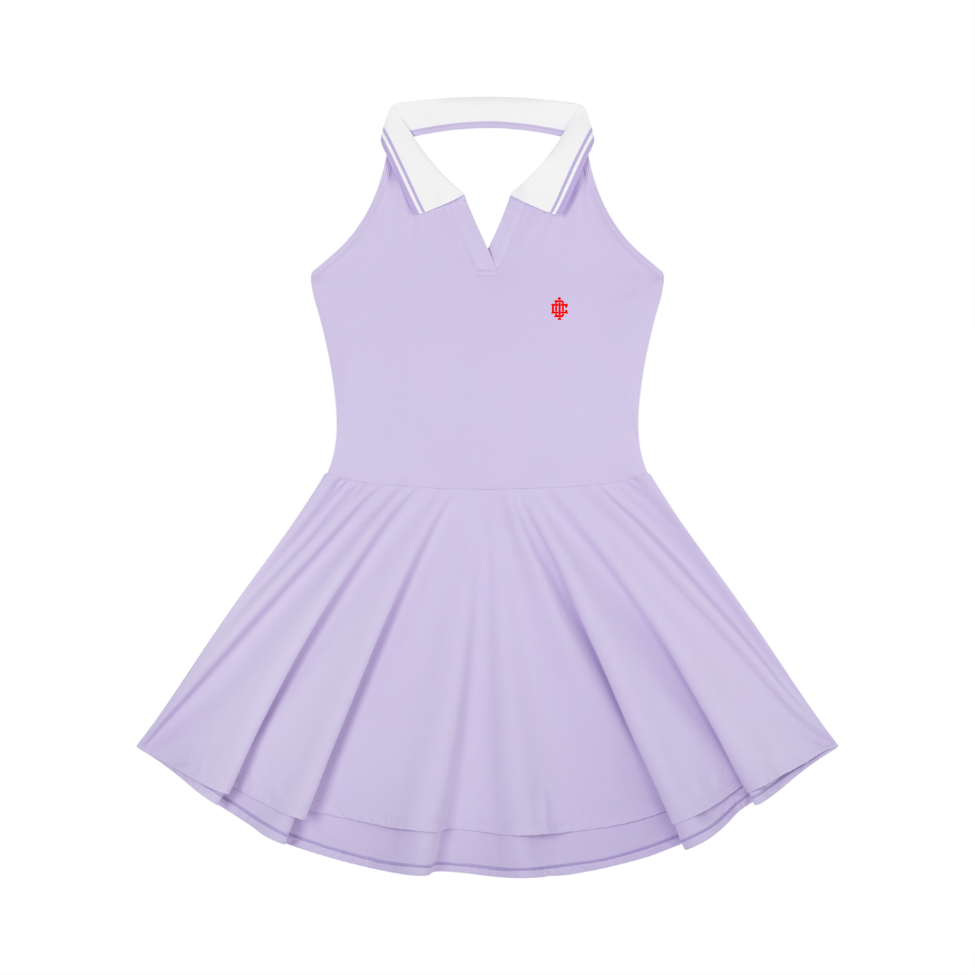 Tennis Girlie Collared Halter Tennis Dress