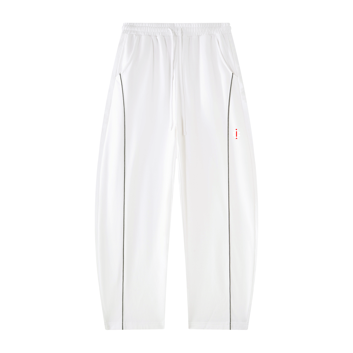 Day 1 Striped Barrel-Leg Sweatpants
