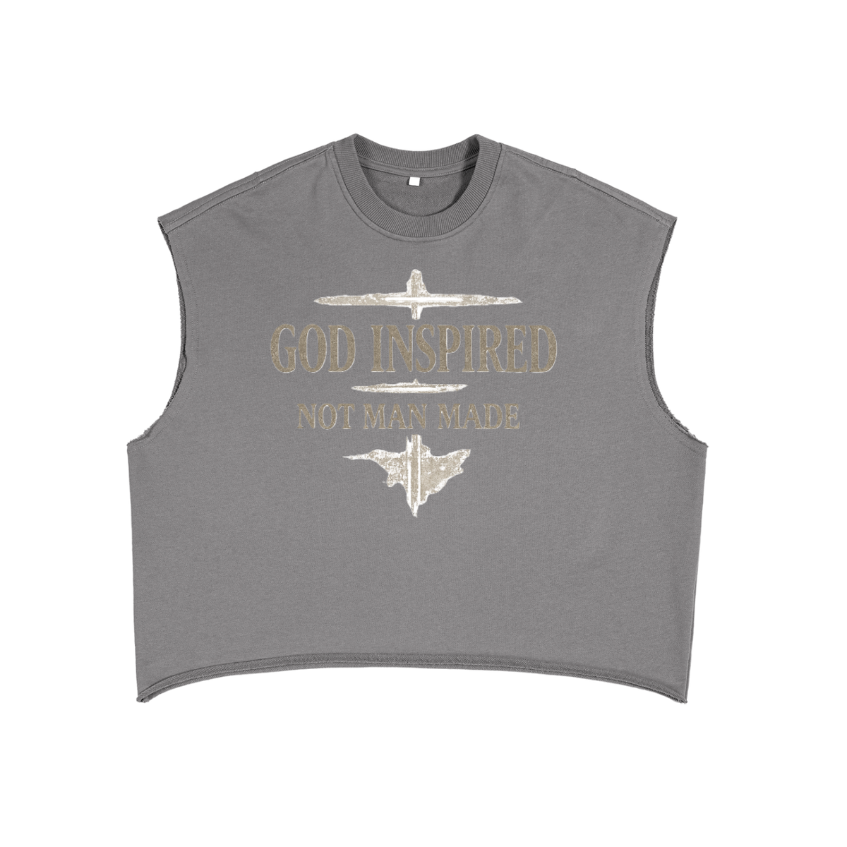God Inspired Not Man Made Sleeveless Crop