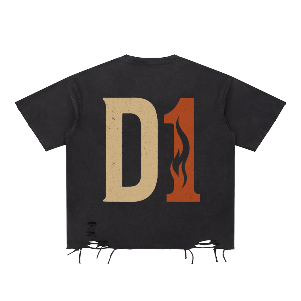 Snow Washed Raw-Hem T-Shirt 