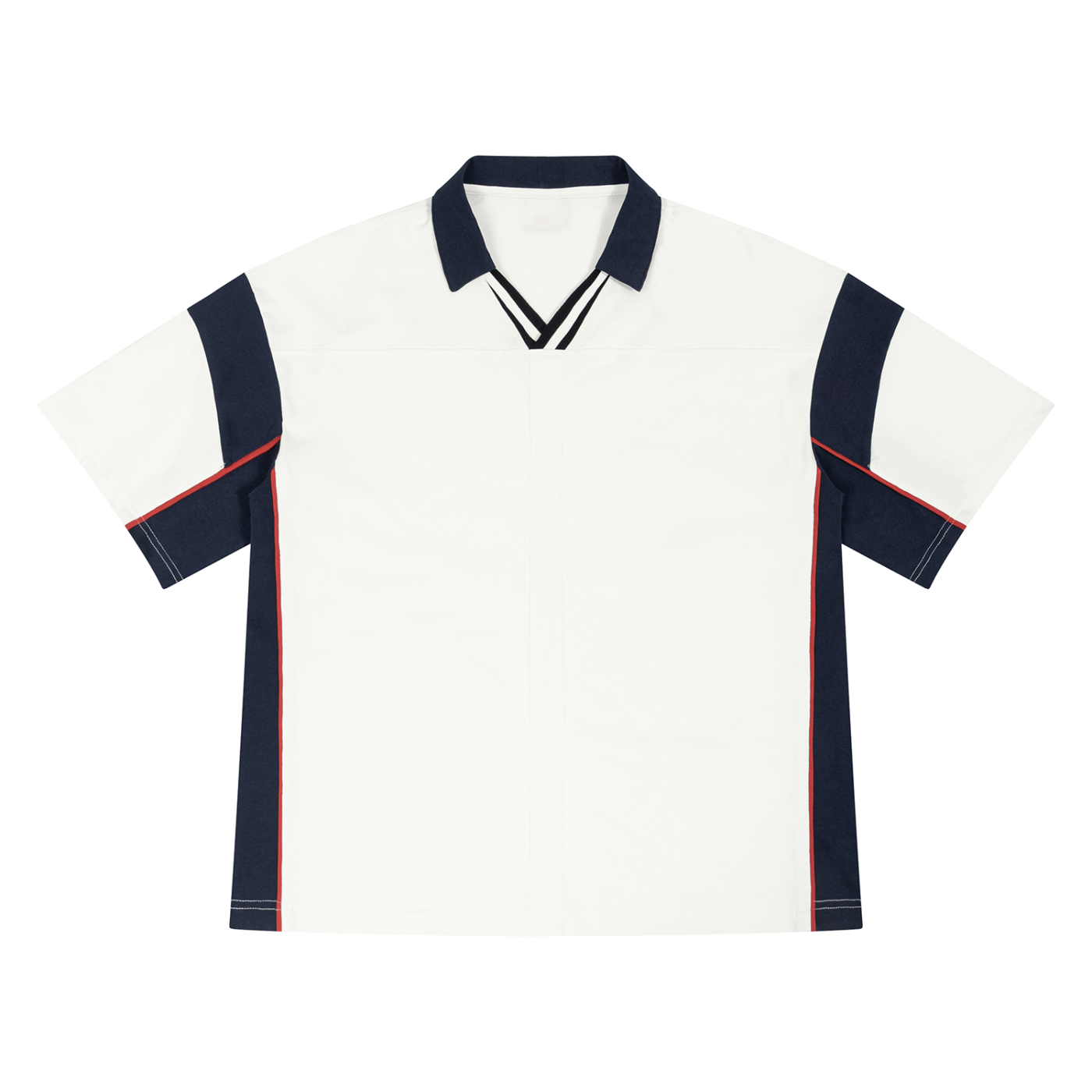 Unisex Boxy Color Block Polo Shirt