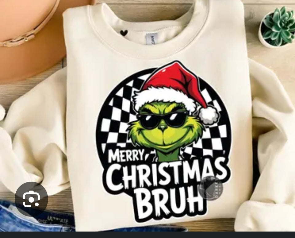 Merry Christmas Bruh Crew neck Sweat Shirt