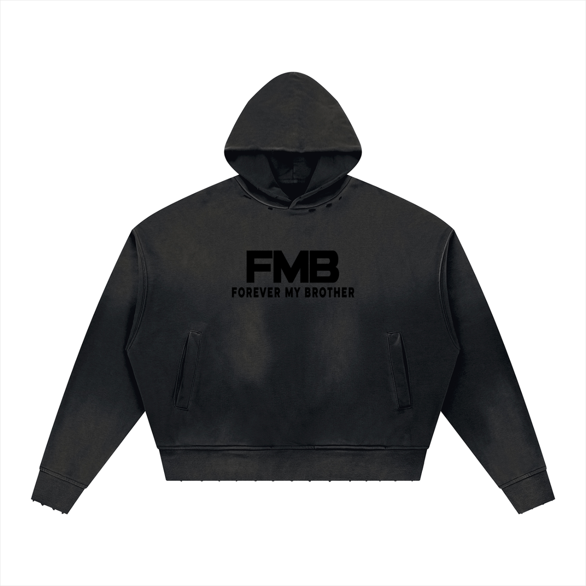 FMB Unisex Sunfade Distressed Boxy Hoodie