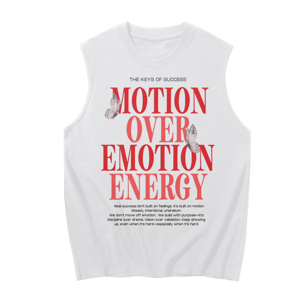 "Motion Over Emotion Energy" Sleeveless Graphic Tee Tank Top Day1Collective