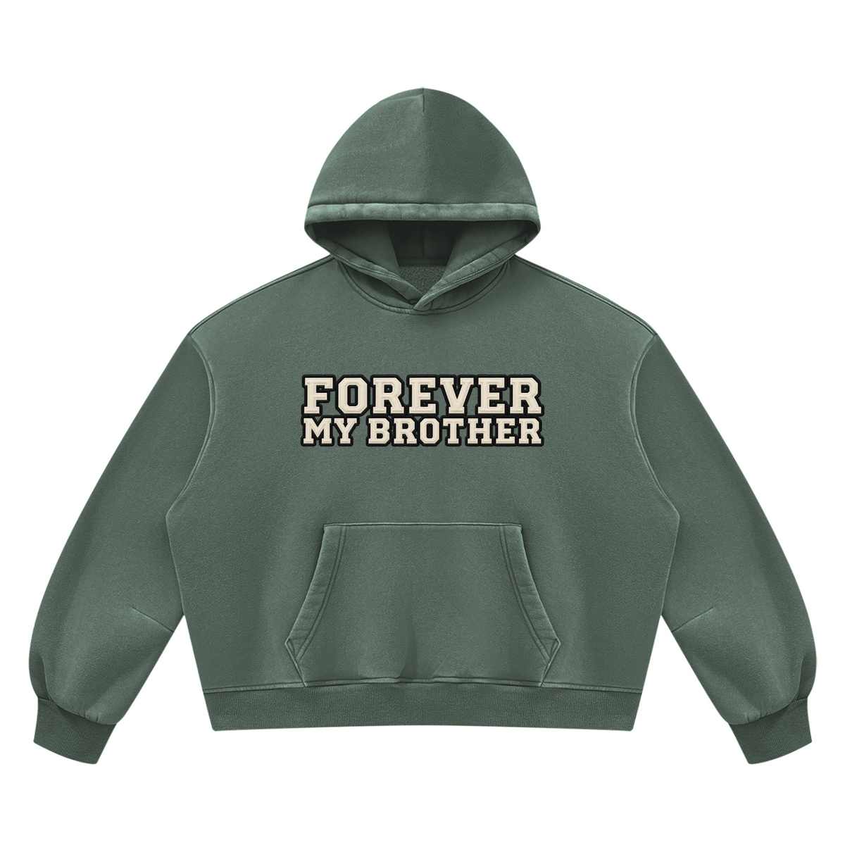 Forever my brother Unisex Vintage Wash Boxy Fleece Hoodie