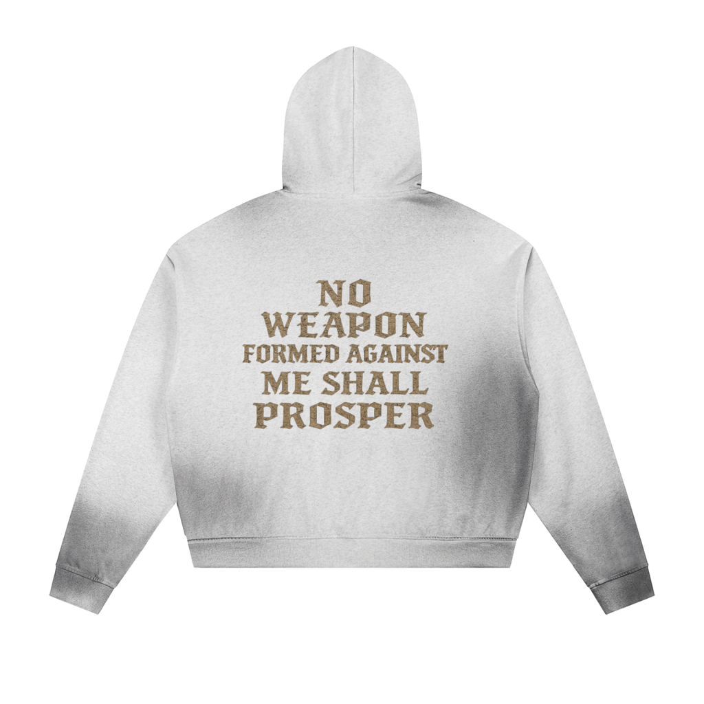 Sun Fade Frayed Raw Edge Fleece Zip Hoodie