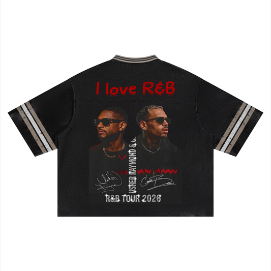 For the love of R&B Unisex Boxy Striped Soccer Jersey
