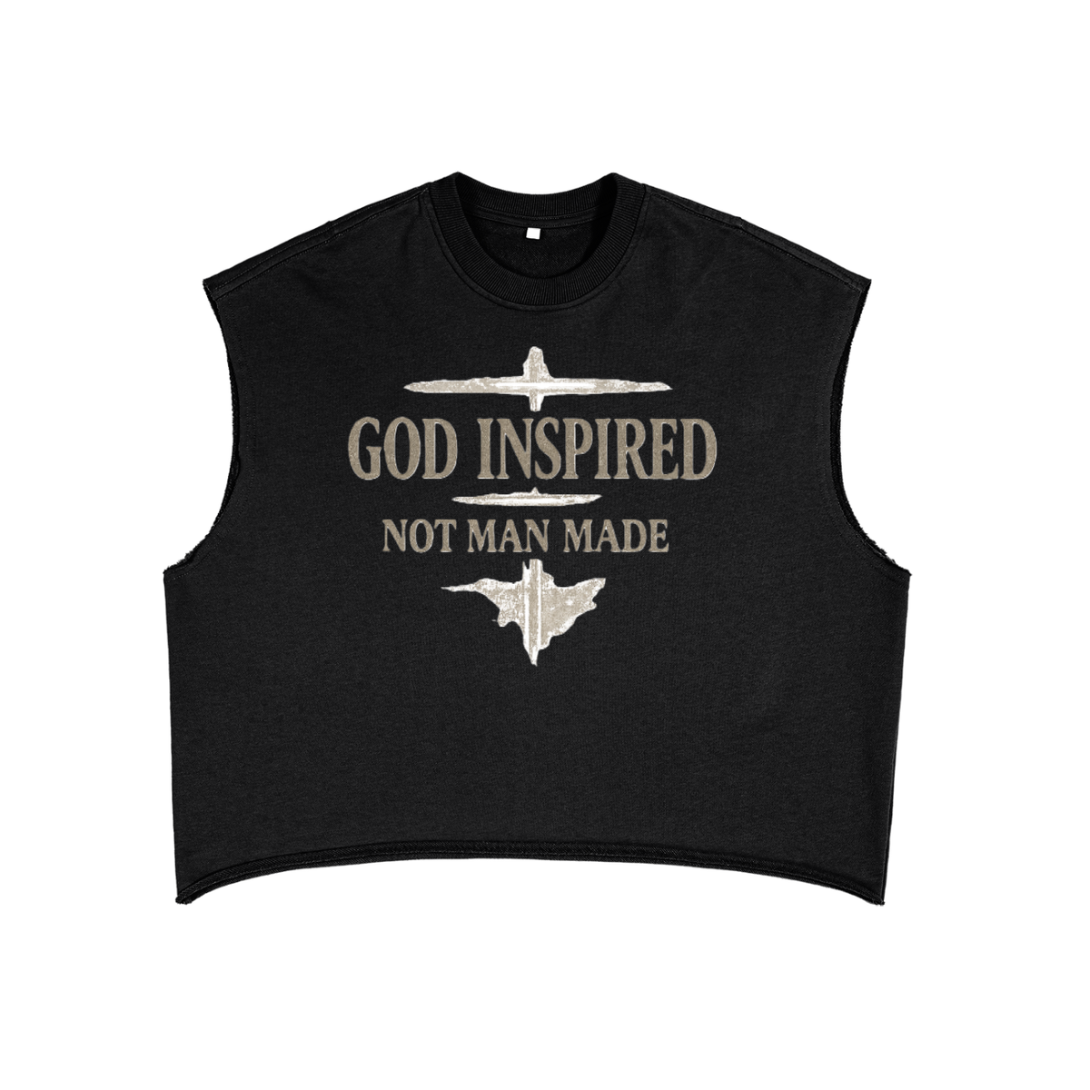 God Inspired Not Man Made Sleeveless Crop