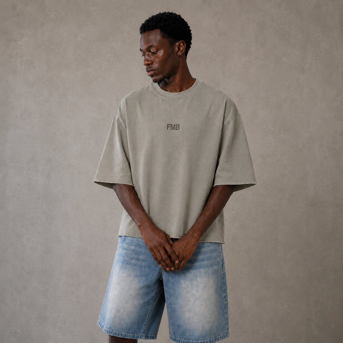 FMB Built For More Unisex Mineral Wash Raw Hem Boxy T-Shirt