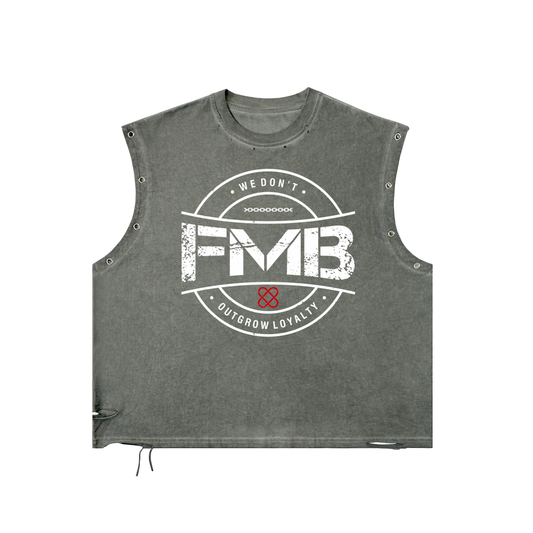 Distressed Grommet Eyelet Tank Top 