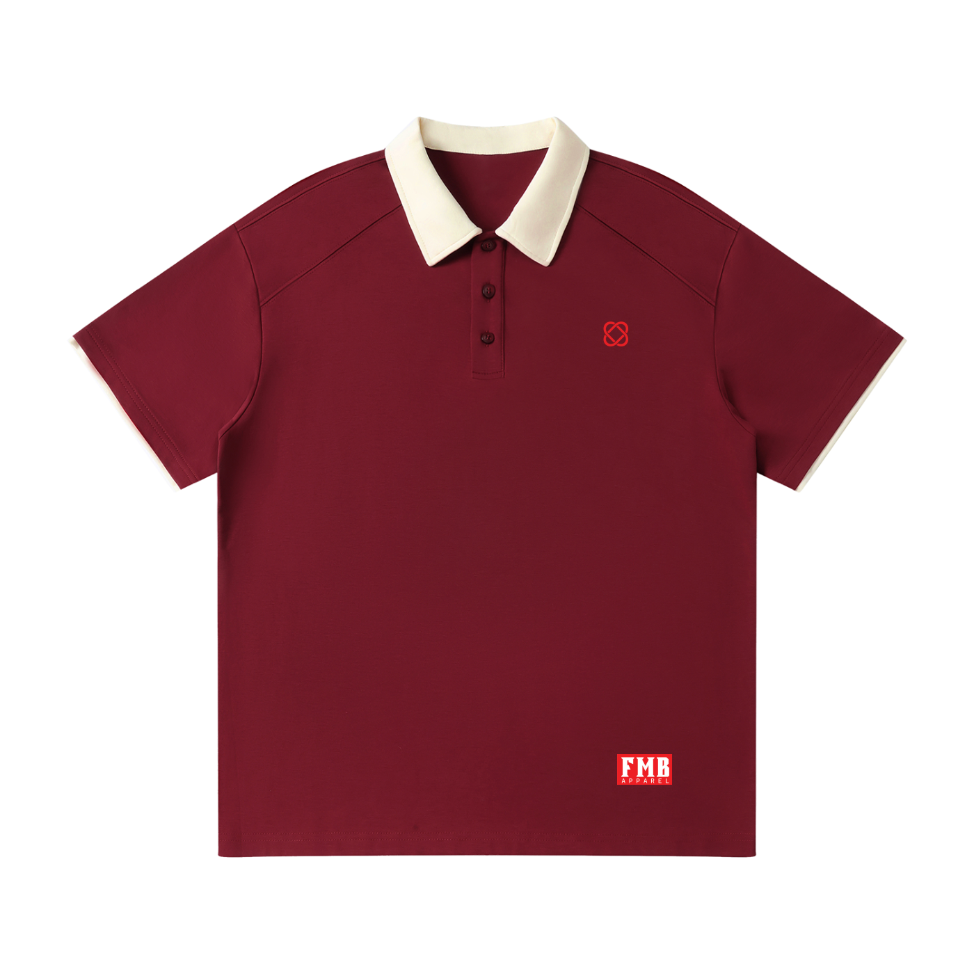 Contrast Collar Raglan Polo Shirt