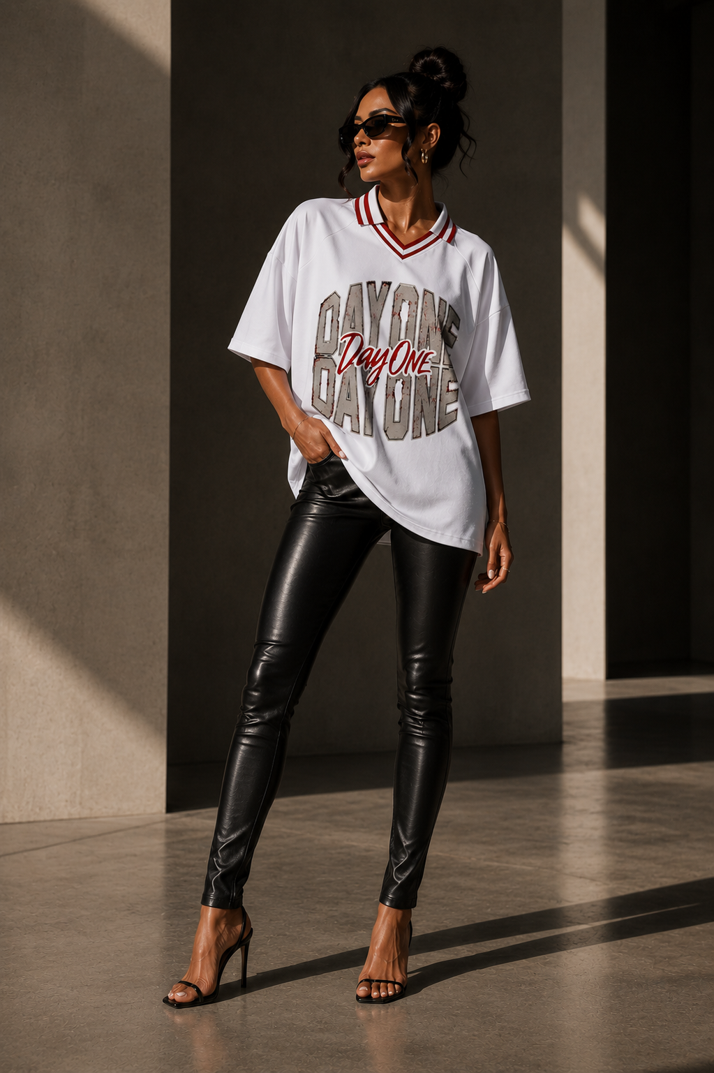 Day One Statement Varsity Crop Jersey – Oversized Unisex Graphic Tee