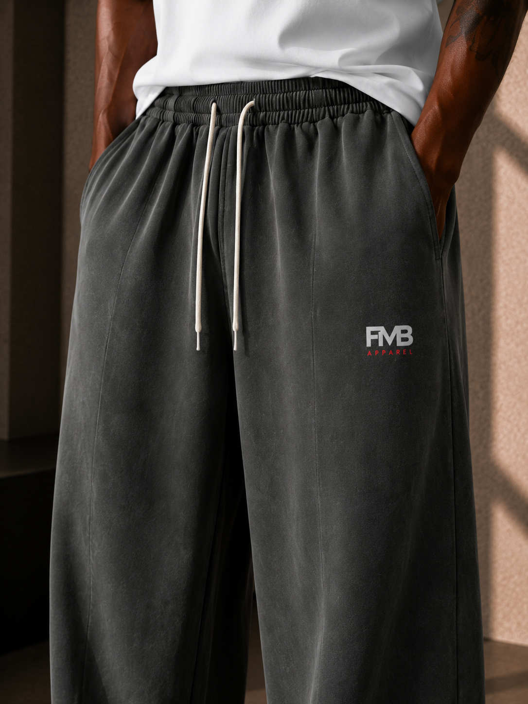FMB Everyday Mineral Wash Barrel Leg Pants