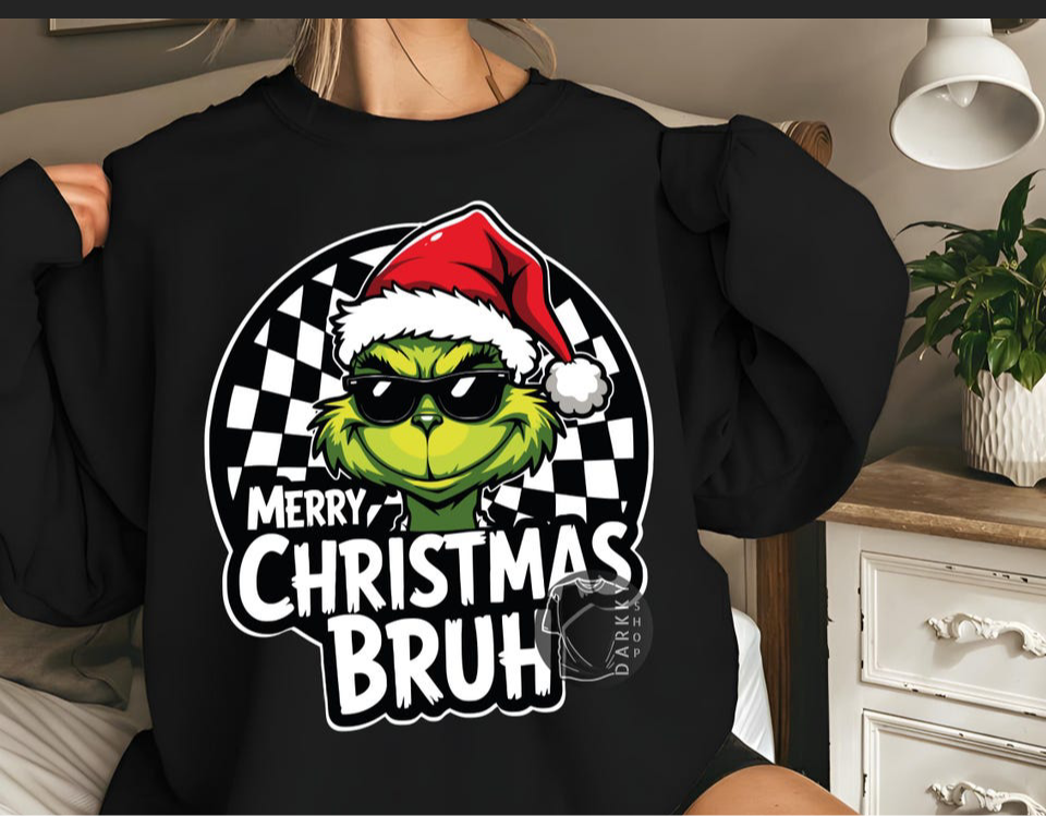 Merry Christmas Bruh Crew neck Sweat Shirt