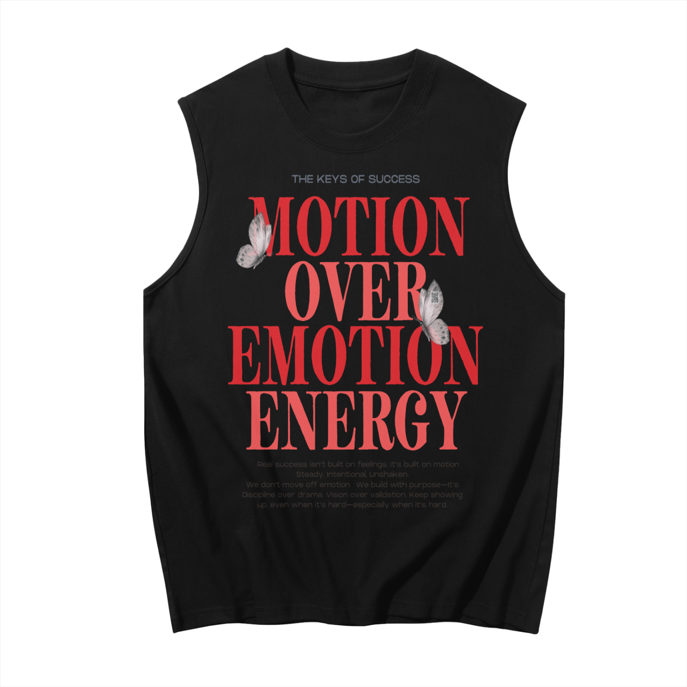 "Motion Over Emotion Energy" Sleeveless Graphic Tee Tank Top Day1Collective