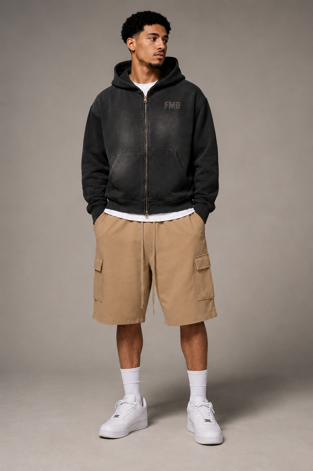 Sunfade Two-way Zipper Boxy Fleece Hoodie
