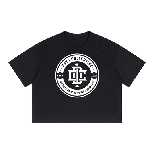 Unisex Boxy Drop Shoulder Crop T-Shirt