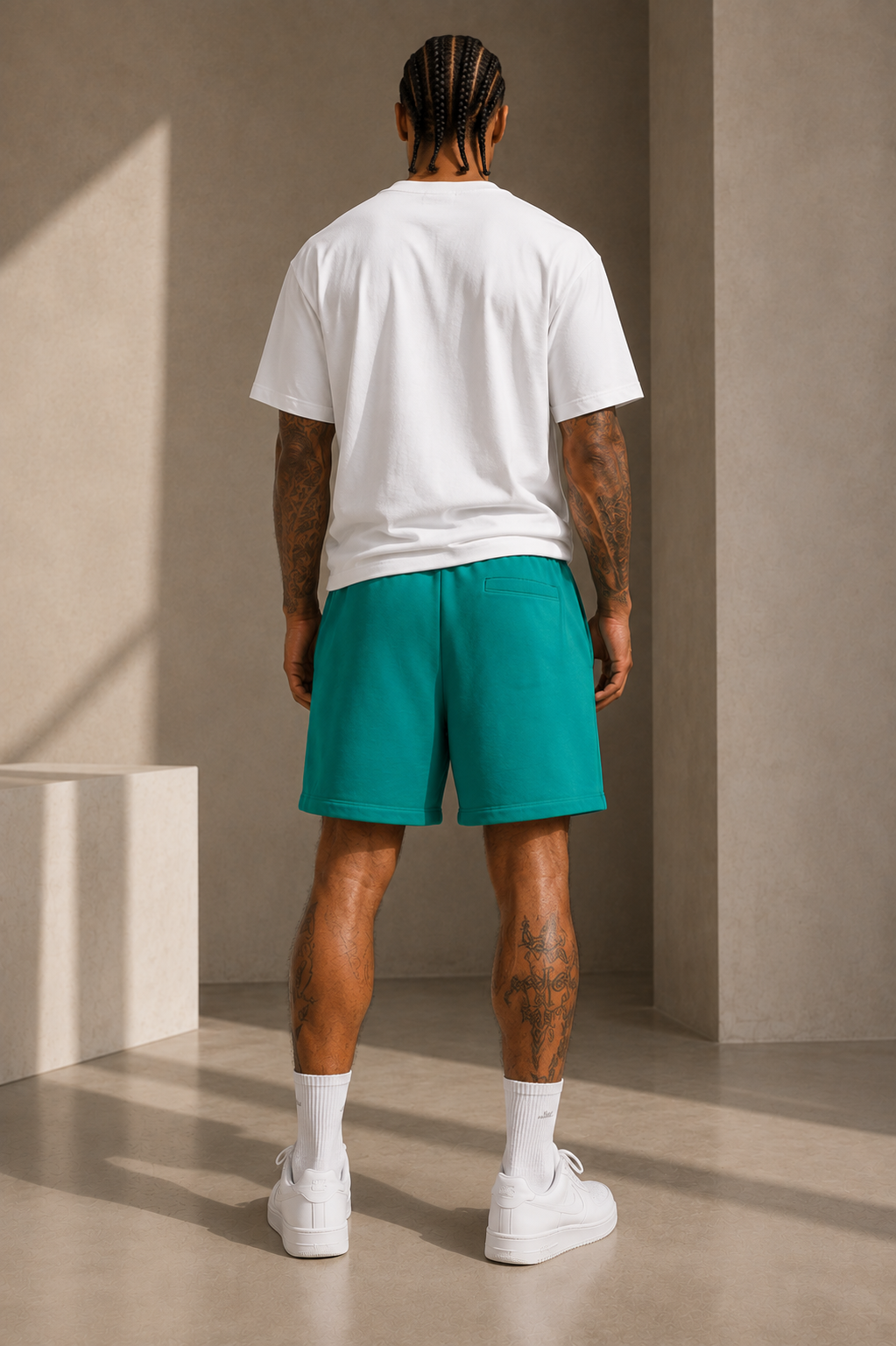 Dayone collective Sun Fade Raw Edge Cotton Shorts