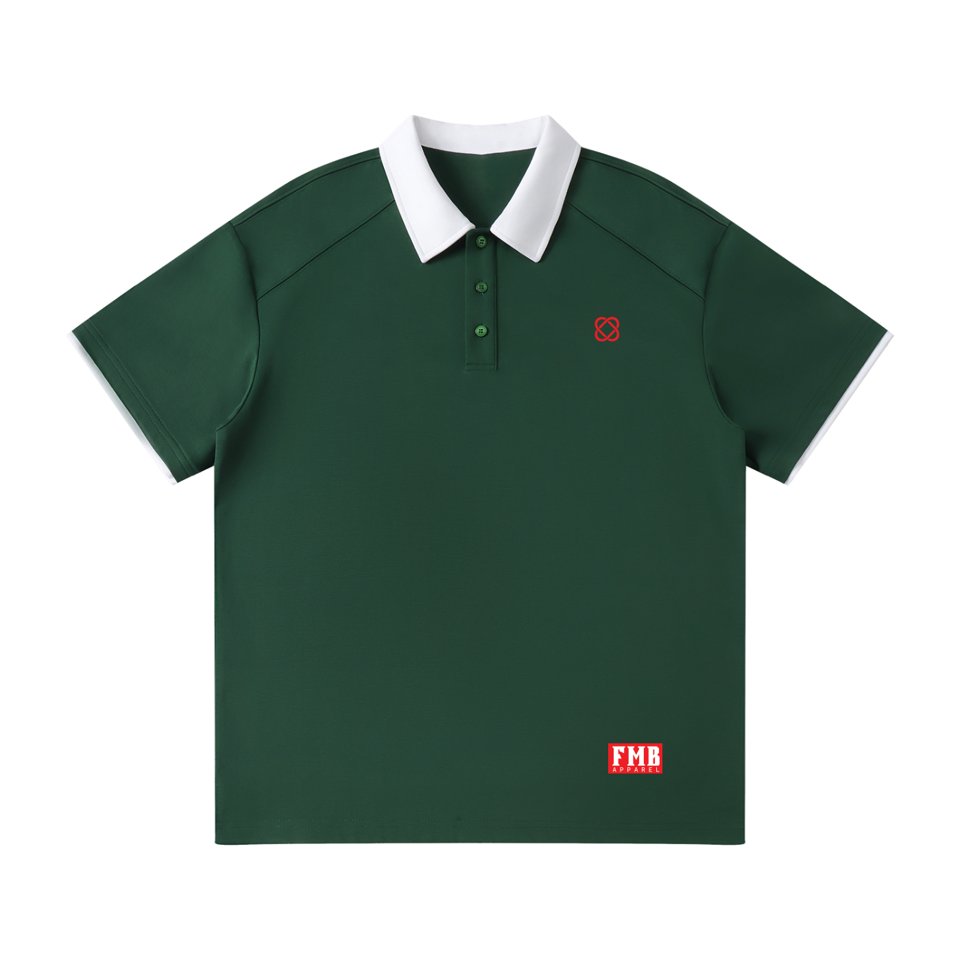 Contrast Collar Raglan Polo Shirt