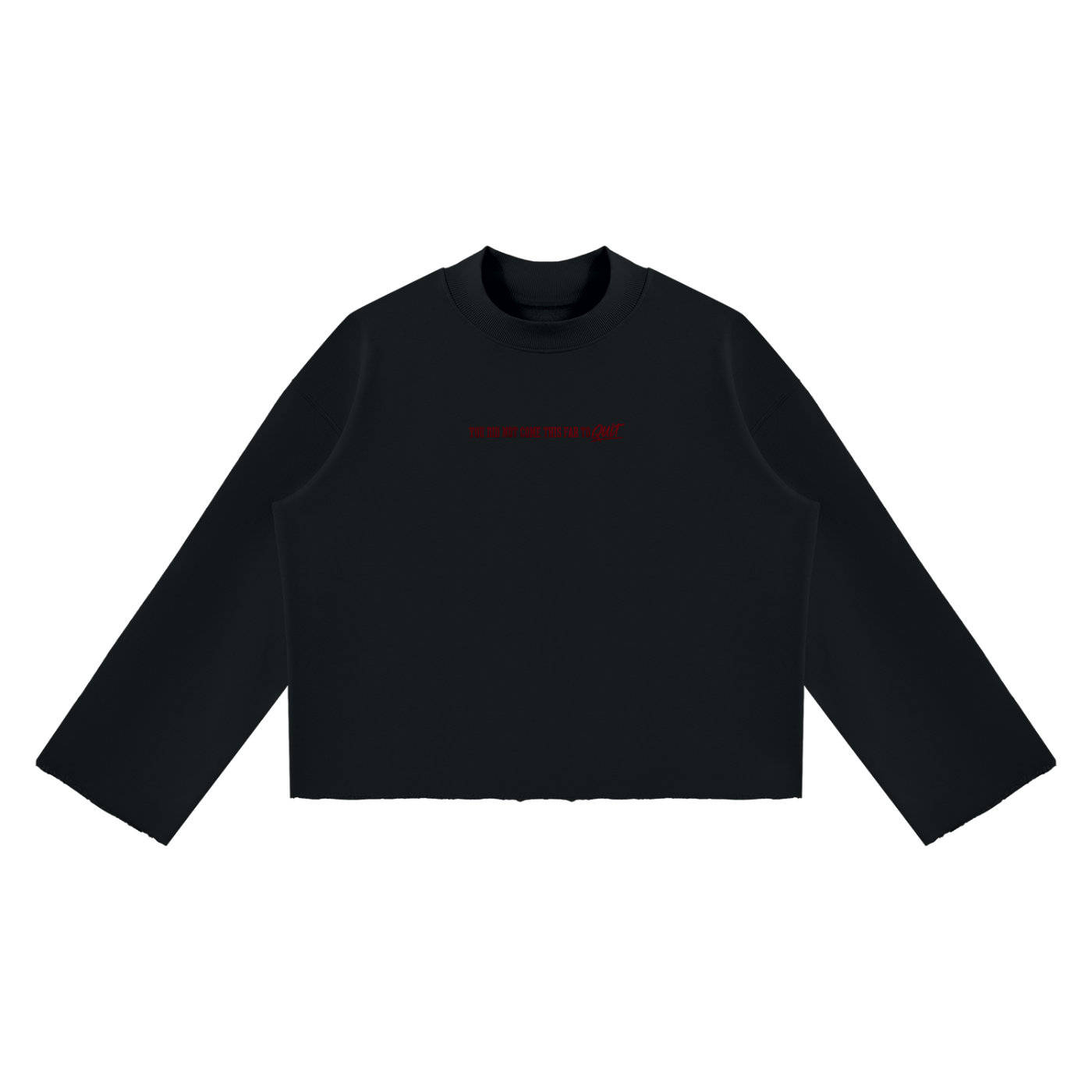 Unisex Mock Neck Raw Edge Boxy Sweatshirt