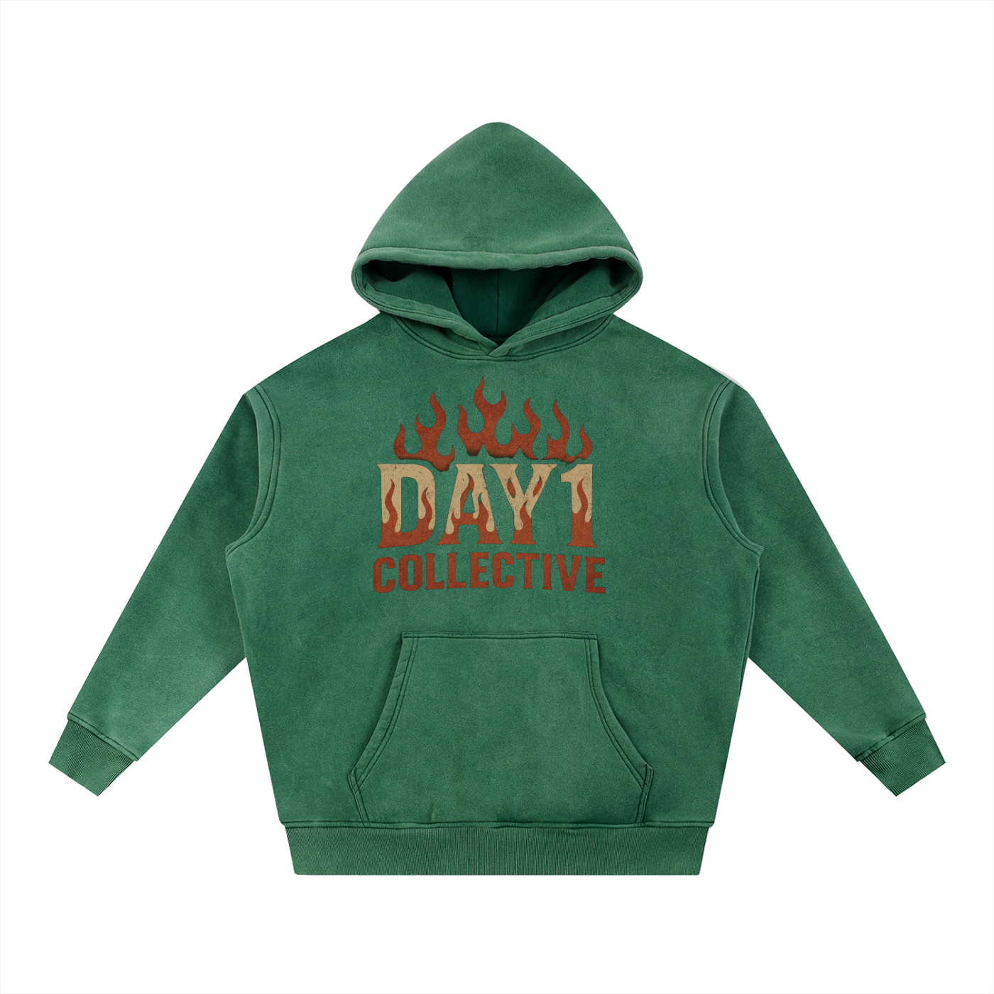 Day 1 on Fire Snow Wash Fleece Oversize Hoodie