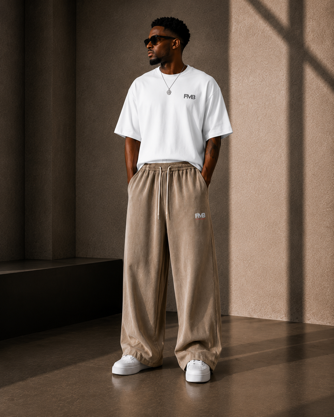 FMB Everyday Mineral Wash Barrel Leg Pants