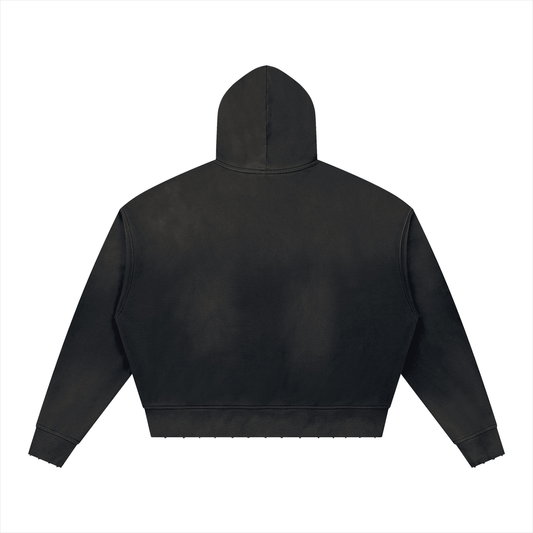 Forever My Brother Unisex Sunfade Distressed Boxy Hoodie