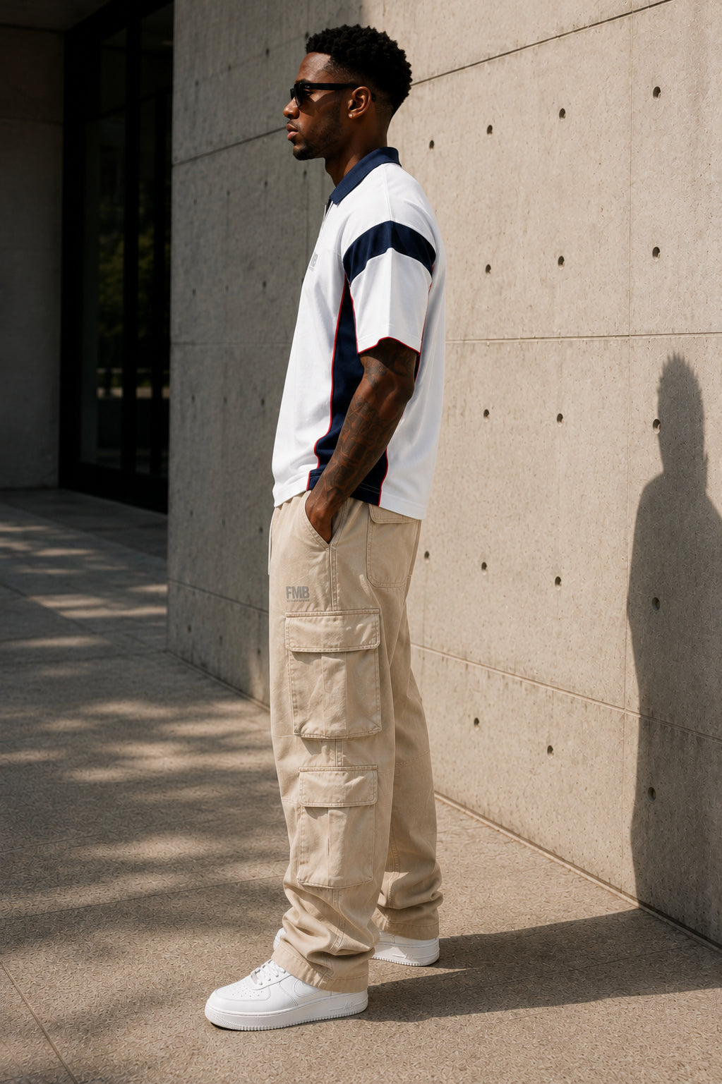 Unisex Boxy Color Block Polo Shirt
