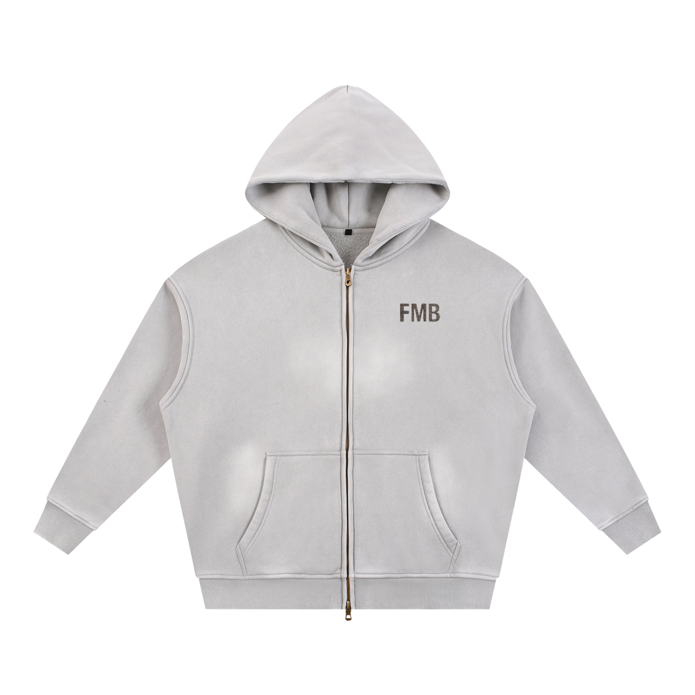 Sunfade Two-way Zipper Boxy Fleece Hoodie