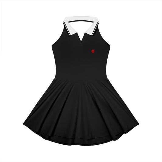Tennis Girlie Collared Halter Tennis Dress