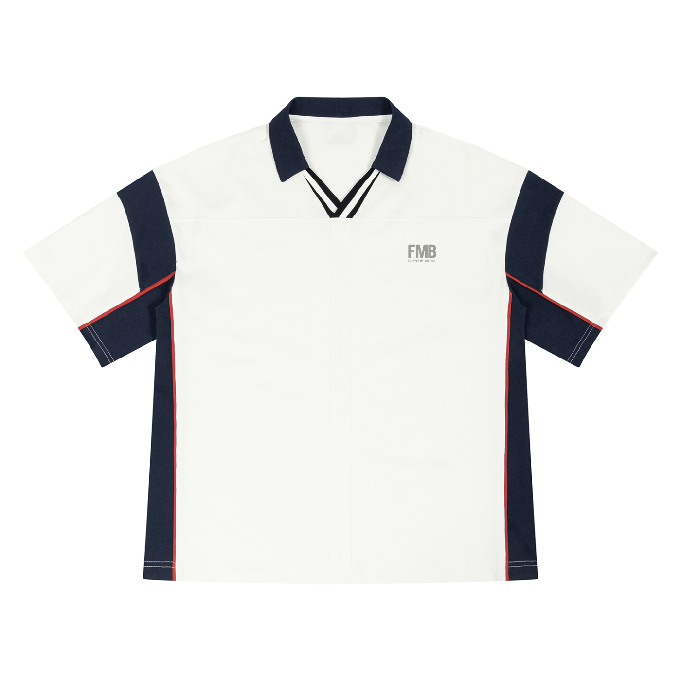 Unisex Boxy Color Block Polo Shirt