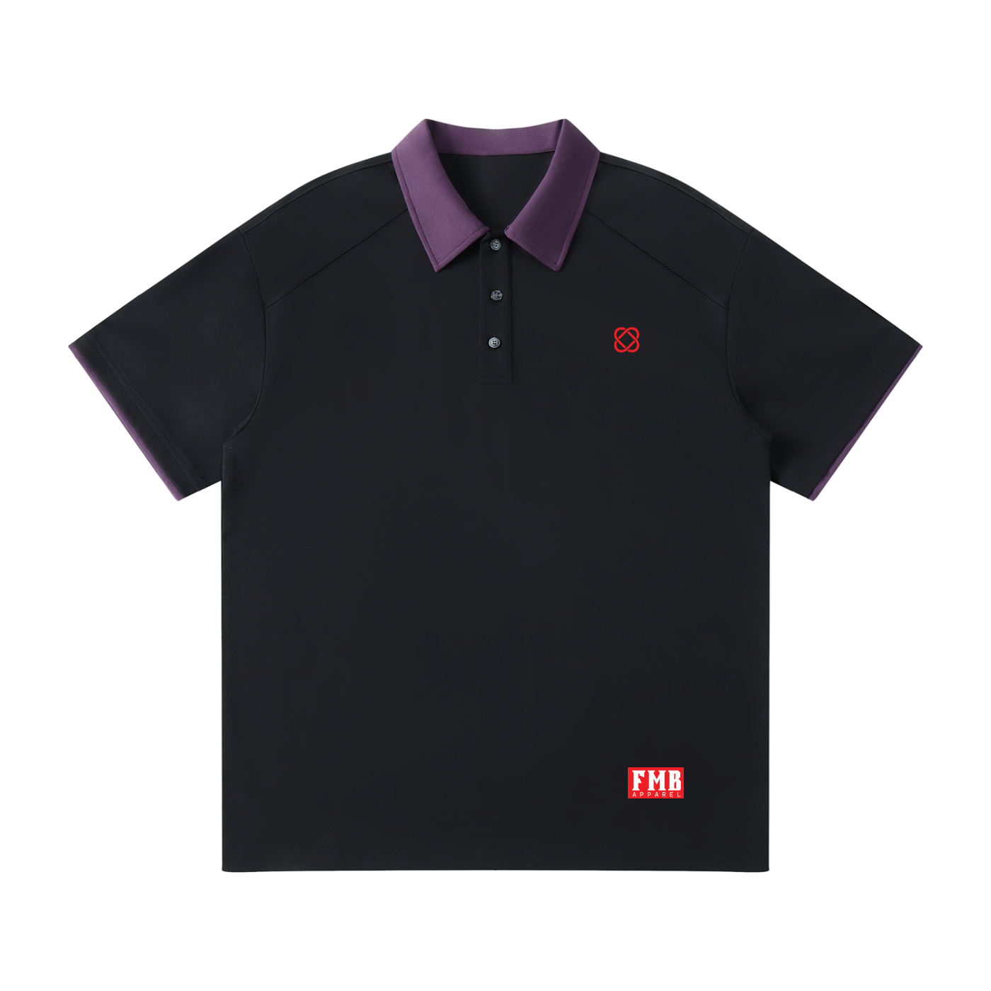 Contrast Collar Raglan Polo Shirt