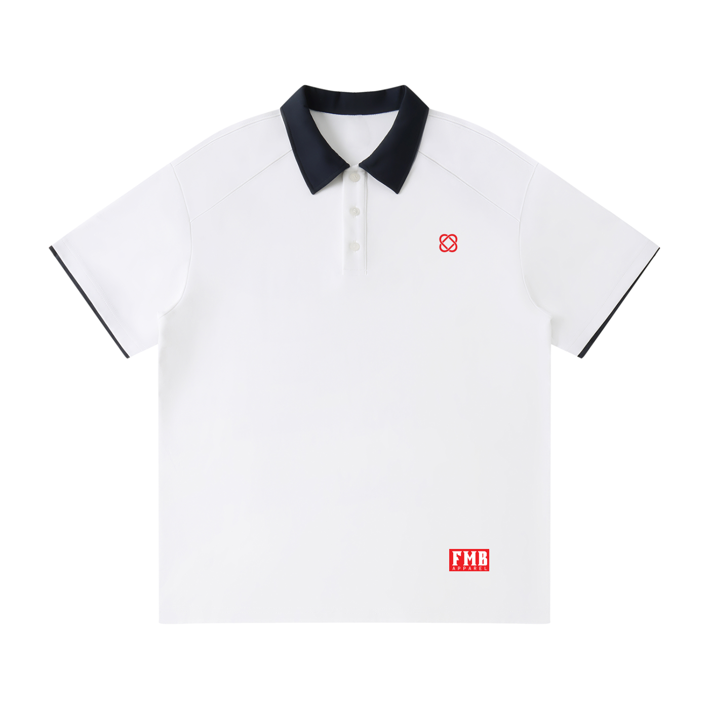 Contrast Collar Raglan Polo Shirt