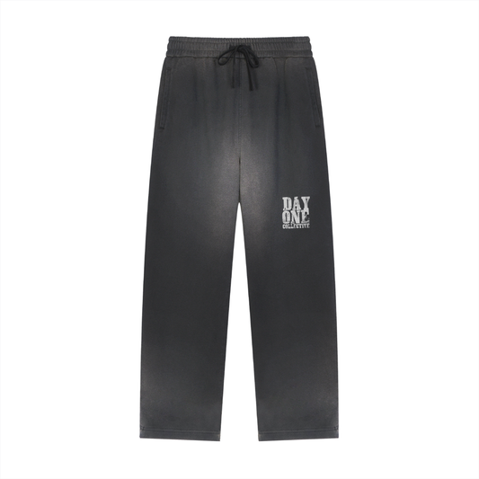 Sun Fade Raw Edge Straight-Leg Sweatpants