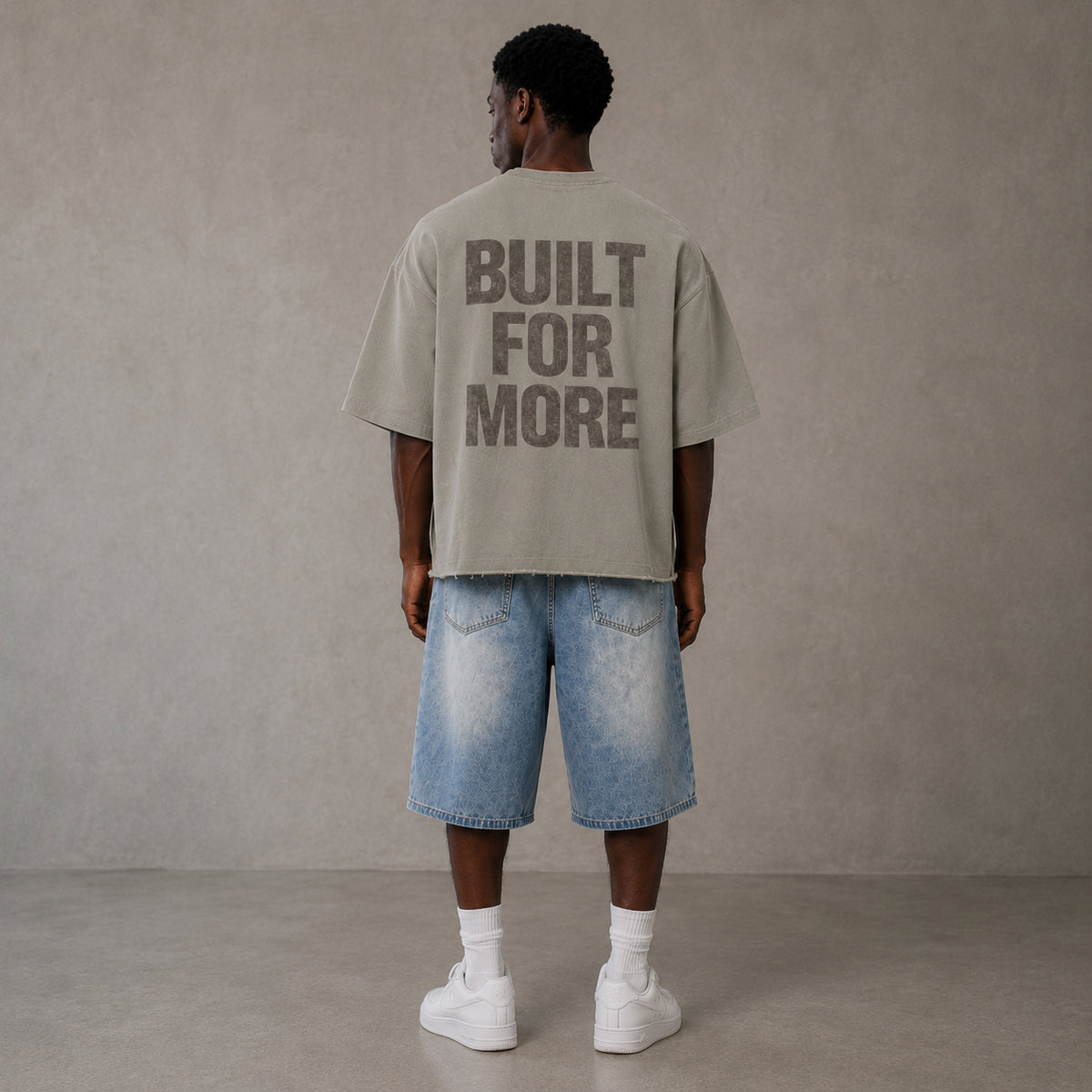 FMB Built For More Unisex Mineral Wash Raw Hem Boxy T-Shirt