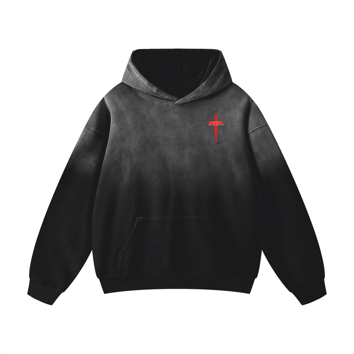 Coverd By His Blood Heavyweight Sunfade Oversized Hoodie