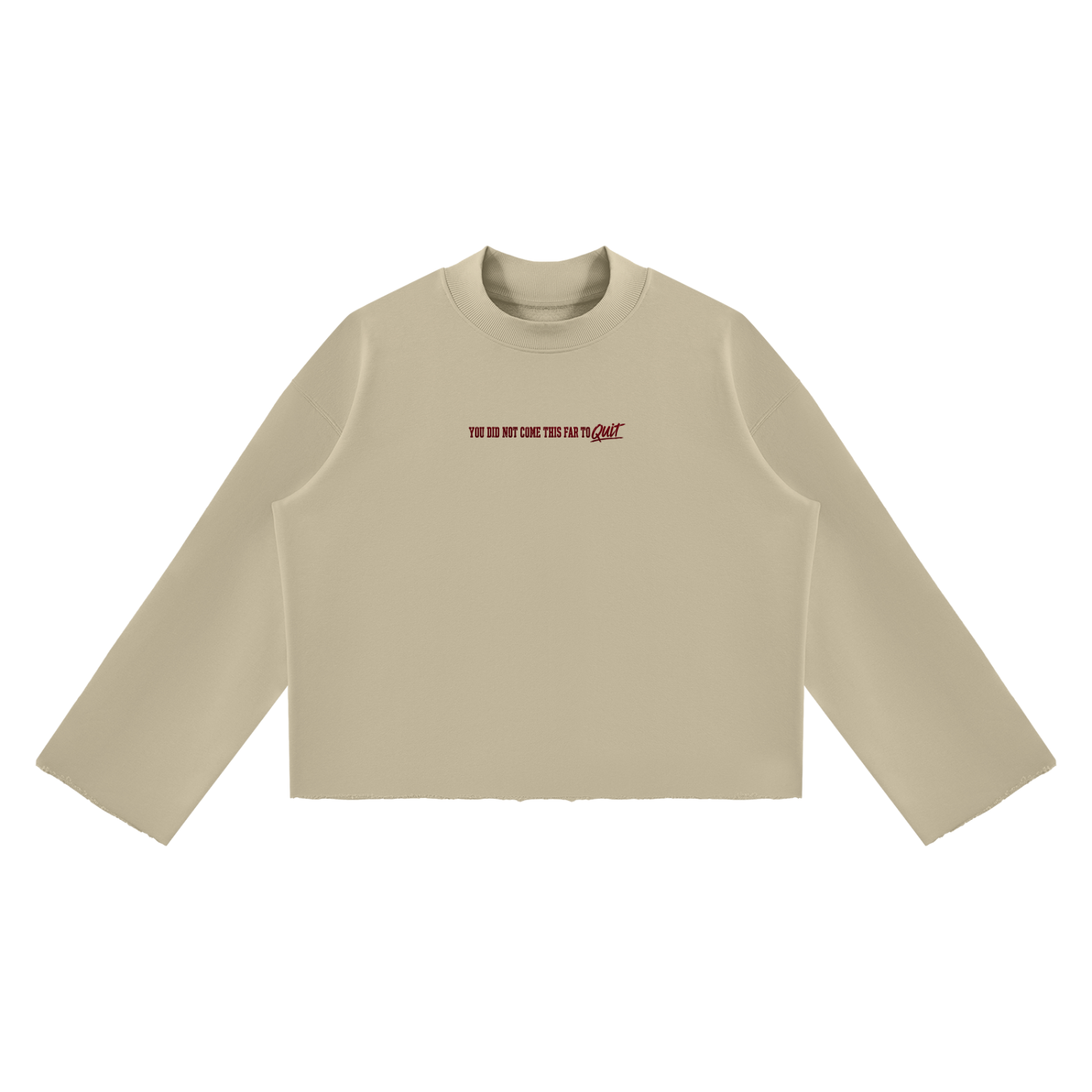 Unisex Mock Neck Raw Edge Boxy Sweatshirt