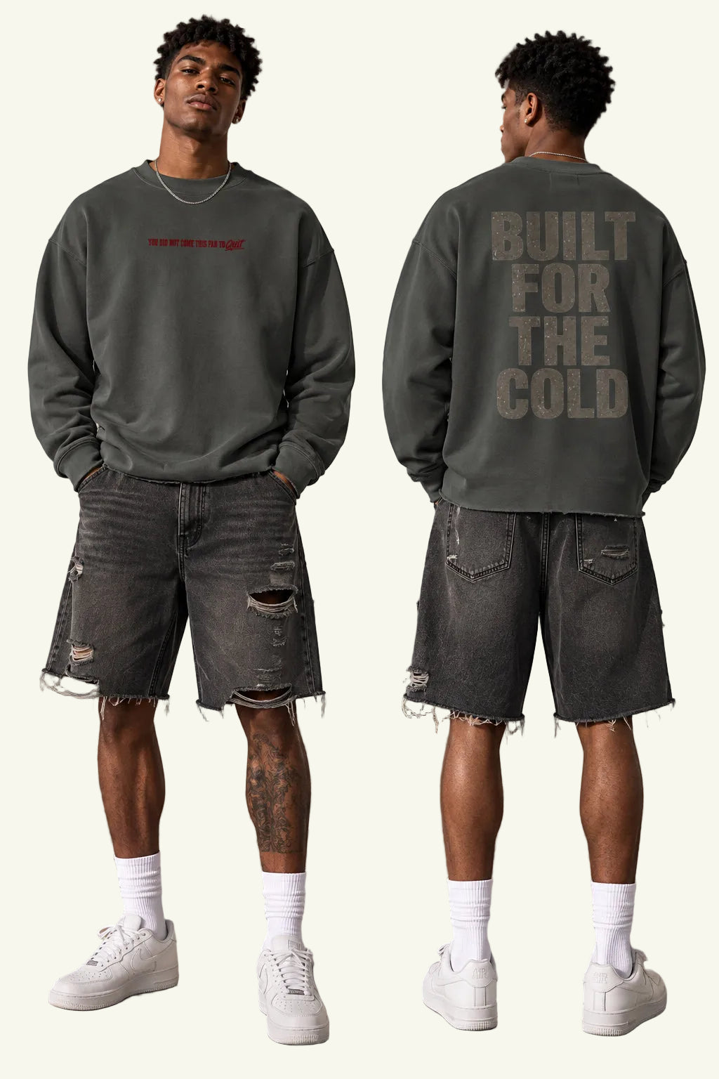 FMB Built for the Cold Crewneck in Dark Gray