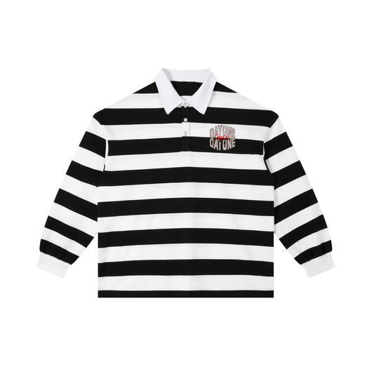 Color Block Stripe Polo Shirt 