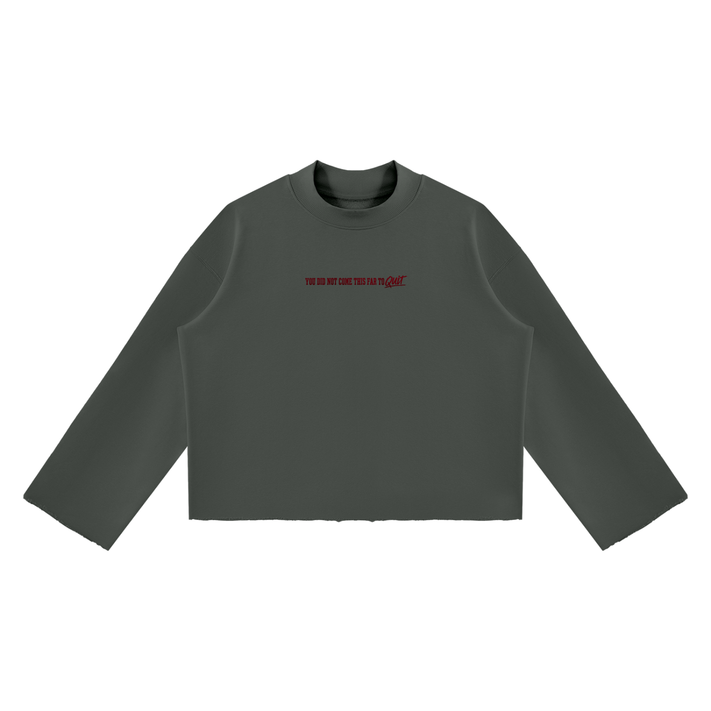 Unisex Mock Neck Raw Edge Boxy Sweatshirt