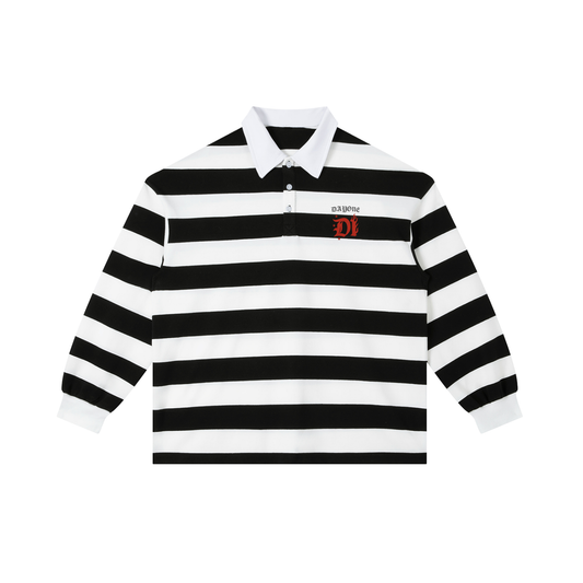 Color Block Stripe Polo Shirt 