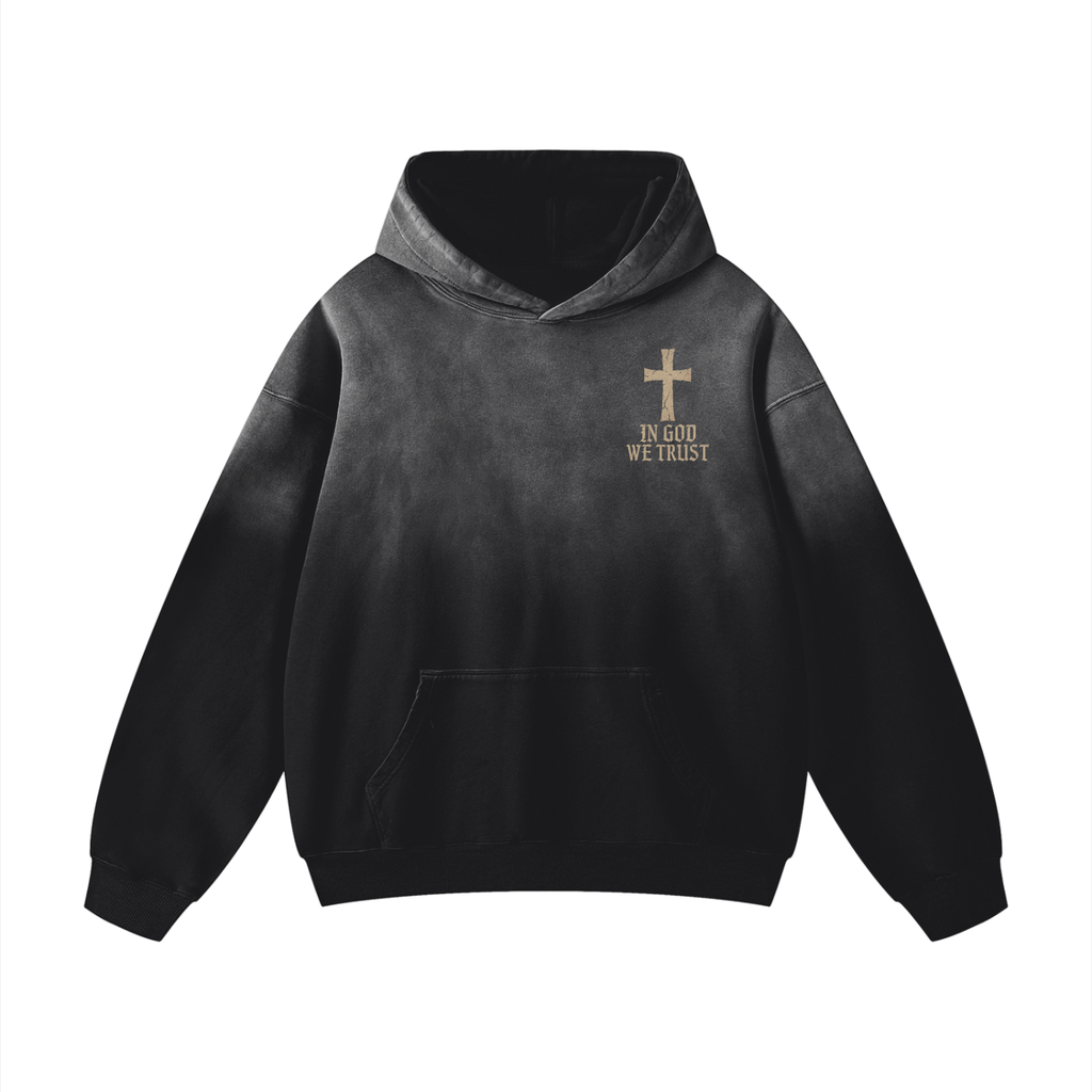 In God We Trust Heavyweight Sunfade Oversized Hoodie 
