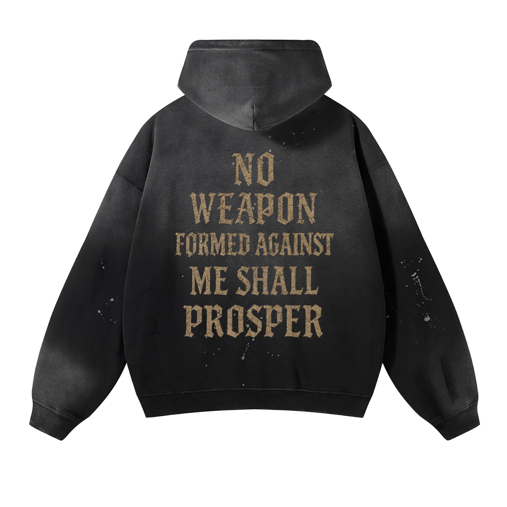 Vintage Washed Frayed Fleece Hoodie 