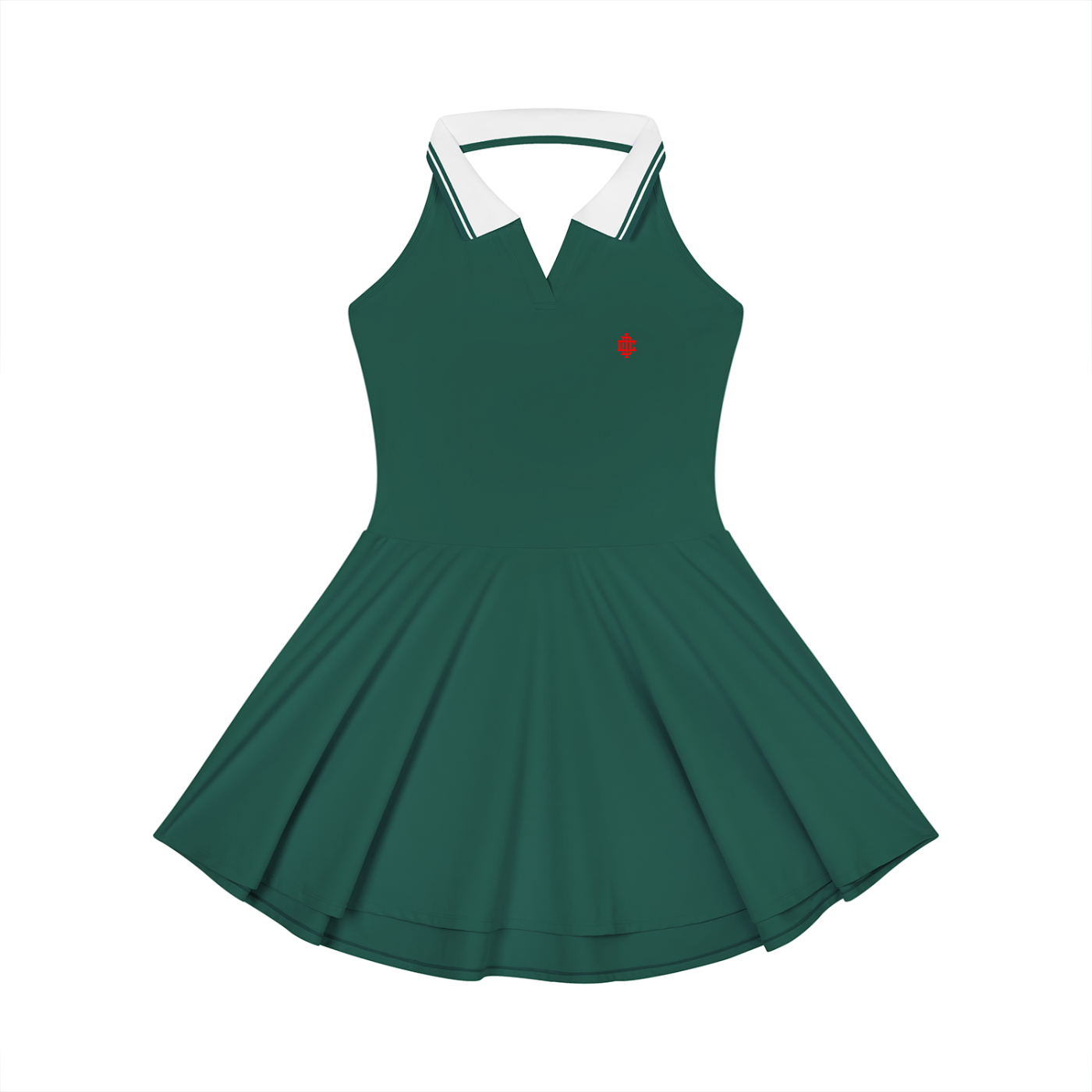 Tennis Girlie Collared Halter Tennis Dress