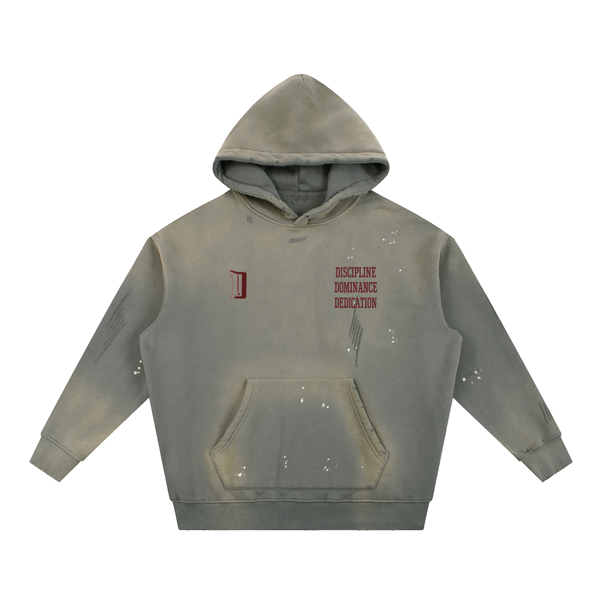 Day 1 Premium Vintage Hoodie – Heavyweight Unisex Hoodie in Medium Gray
