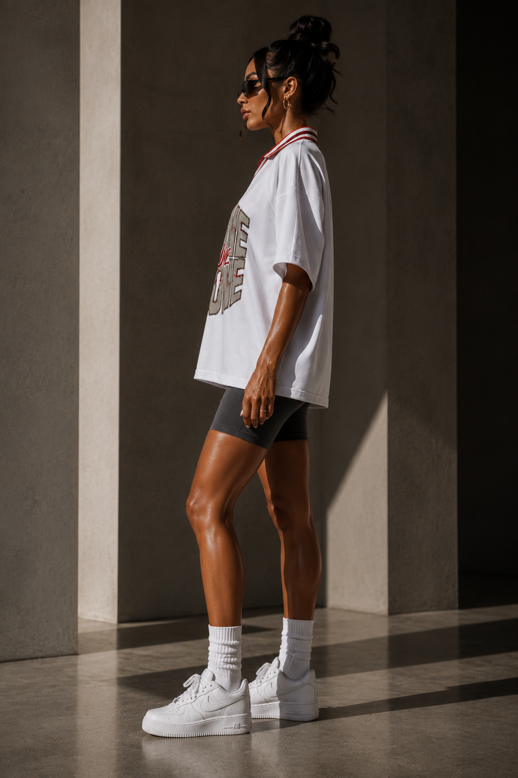 Day One Statement Varsity Crop Jersey – Oversized Unisex Graphic Tee