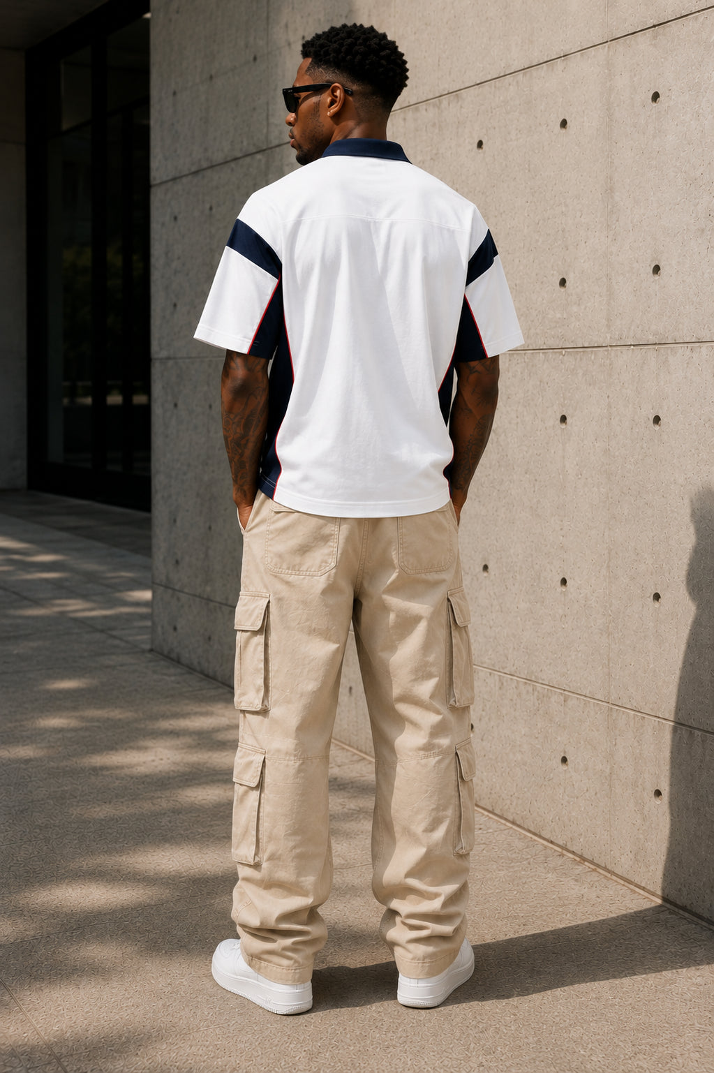 Unisex Boxy Color Block Polo Shirt